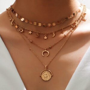 Moon Pentagram Necklace
